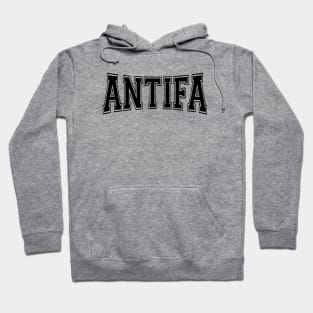 Antifa - Anti-Fascist & Anti-Nationalist Black Text Design Hoodie